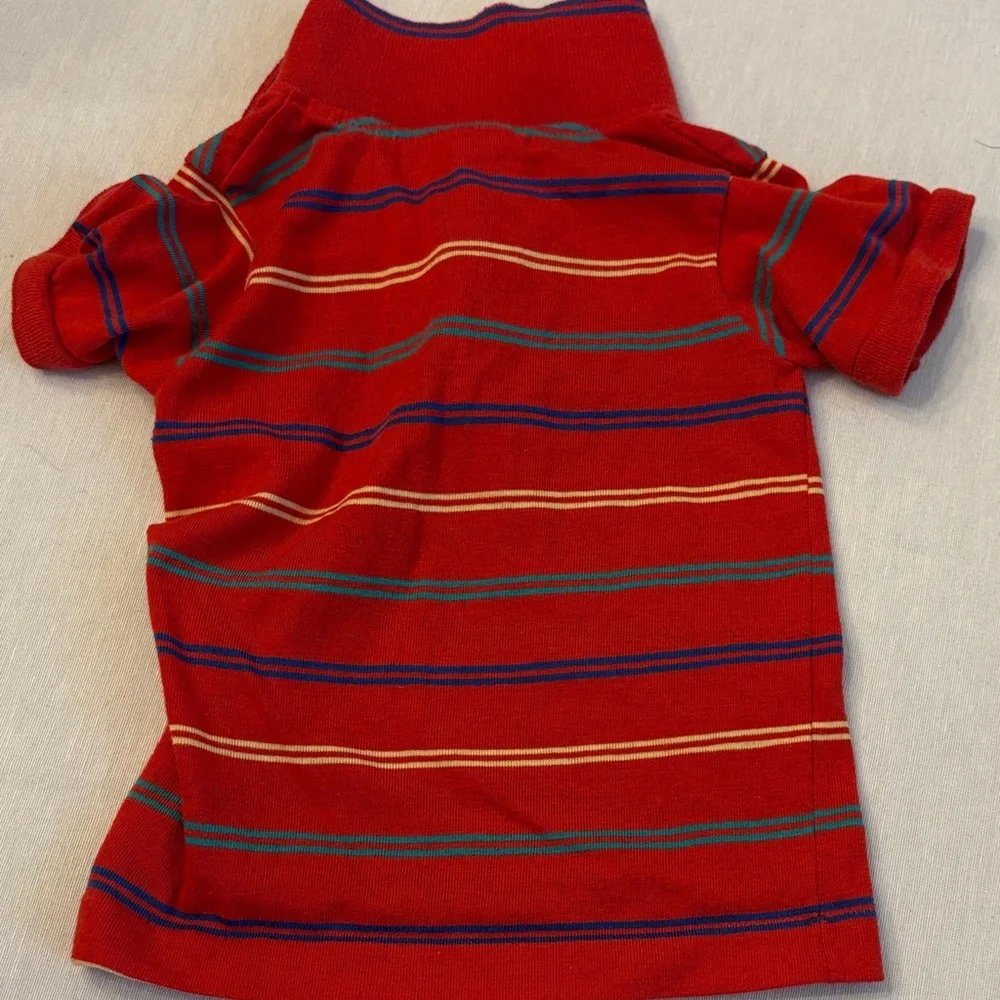 Striped Vintage 2T Polo Shirt Set - Blue, Red, Green